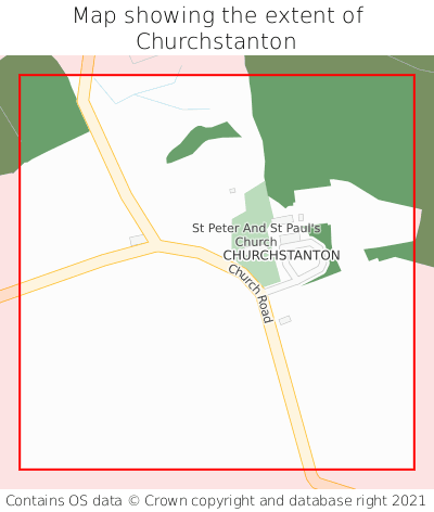 Map showing extent of Churchstanton as bounding box