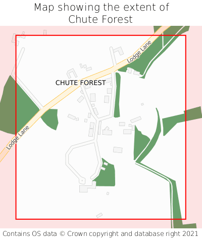 Map showing extent of Chute Forest as bounding box