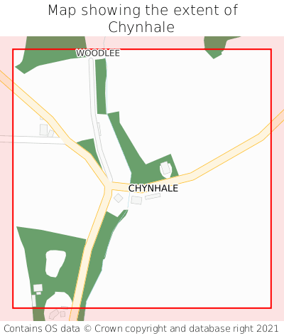 Map showing extent of Chynhale as bounding box