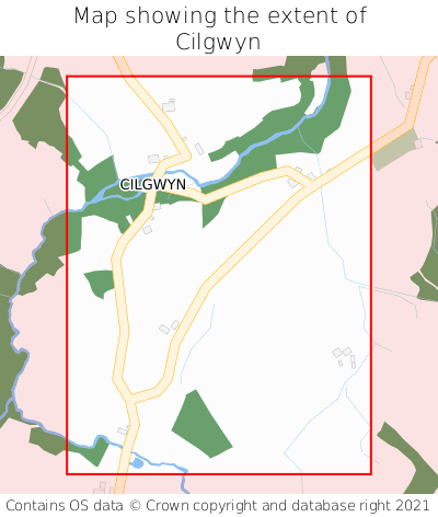 Map showing extent of Cilgwyn as bounding box