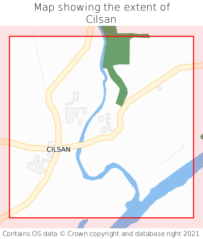 Map showing extent of Cilsan as bounding box