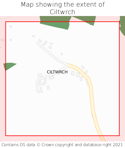 Map showing extent of Ciltwrch as bounding box