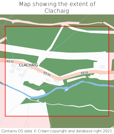 Map showing extent of Clachaig as bounding box