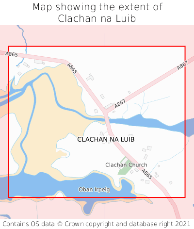 Map showing extent of Clachan na Luib as bounding box