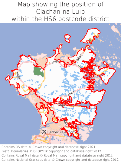Map showing location of Clachan na Luib within HS6