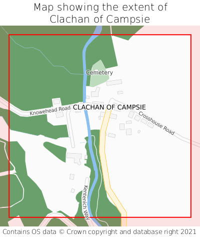 Map showing extent of Clachan of Campsie as bounding box