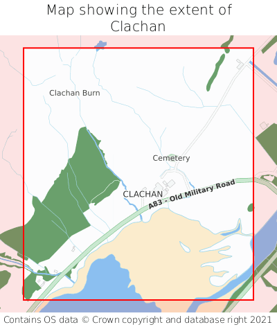Map showing extent of Clachan as bounding box
