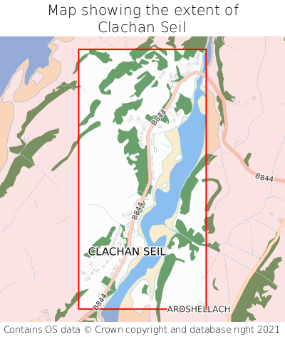 Map showing extent of Clachan Seil as bounding box