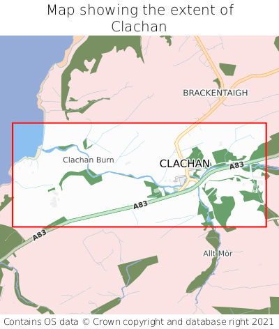 Map showing extent of Clachan as bounding box