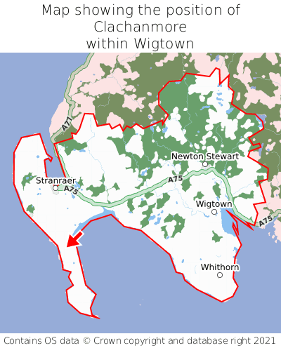 Map showing location of Clachanmore within Wigtown