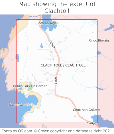 Map showing extent of Clachtoll as bounding box