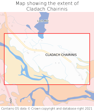 Map showing extent of Cladach Chairinis as bounding box