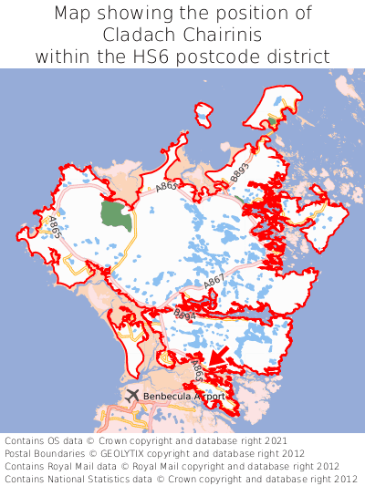 Map showing location of Cladach Chairinis within HS6