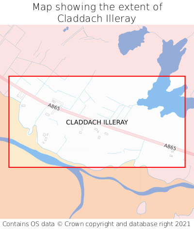 Map showing extent of Claddach Illeray as bounding box