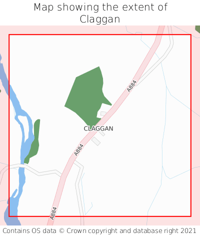 Map showing extent of Claggan as bounding box