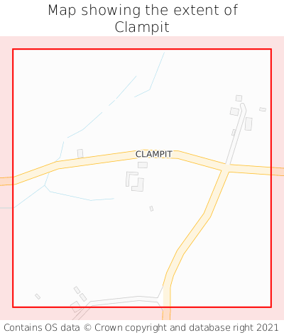Map showing extent of Clampit as bounding box
