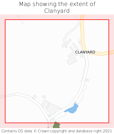 Map showing extent of Clanyard as bounding box