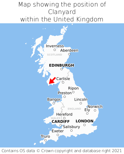 Map showing location of Clanyard within the UK