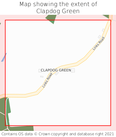 Map showing extent of Clapdog Green as bounding box