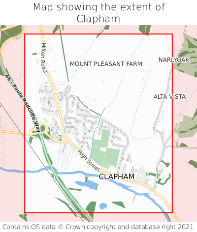 Map showing extent of Clapham as bounding box