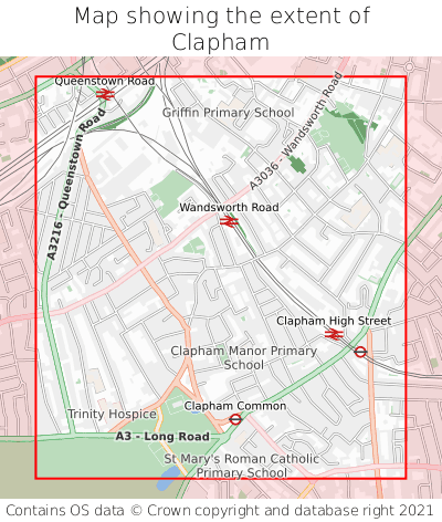 Map showing extent of Clapham as bounding box