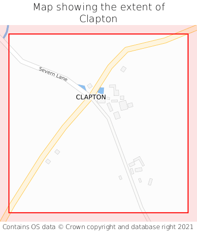 Map showing extent of Clapton as bounding box
