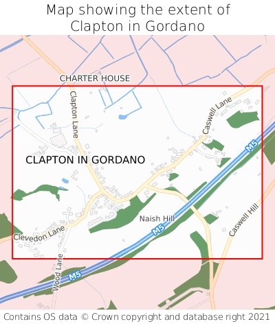 Map showing extent of Clapton in Gordano as bounding box
