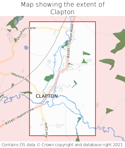 Map showing extent of Clapton as bounding box