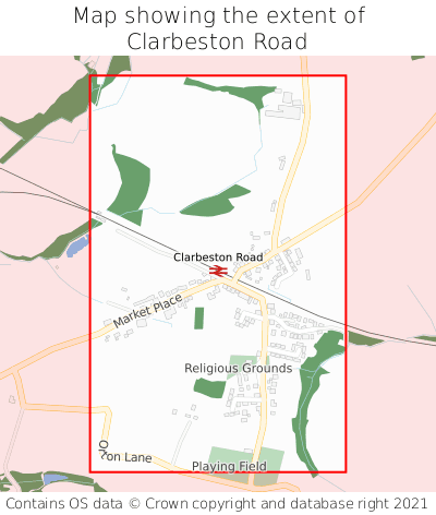 Map showing extent of Clarbeston Road as bounding box