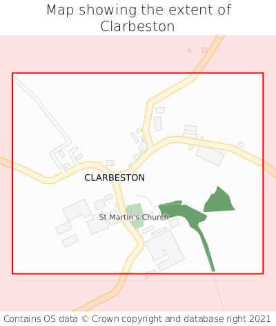 Map showing extent of Clarbeston as bounding box