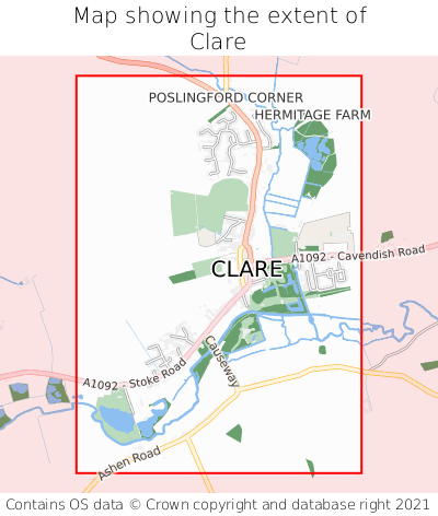 Map showing extent of Clare as bounding box