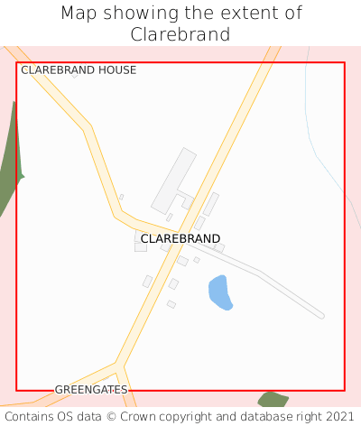 Map showing extent of Clarebrand as bounding box