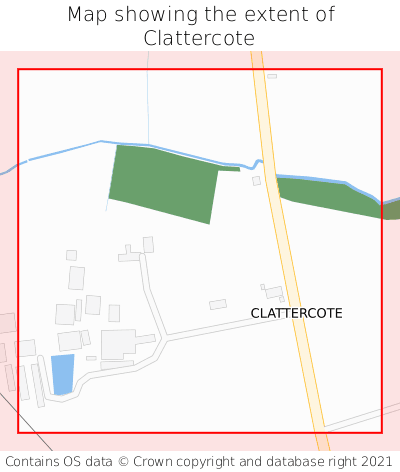 Map showing extent of Clattercote as bounding box