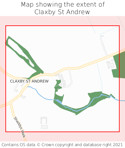 Map showing extent of Claxby St Andrew as bounding box