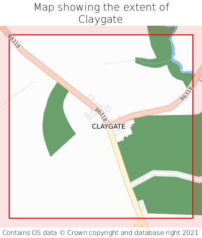 Map showing extent of Claygate as bounding box