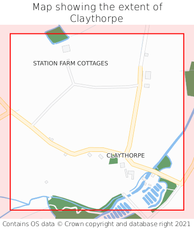 Map showing extent of Claythorpe as bounding box