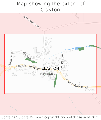 Map showing extent of Clayton as bounding box