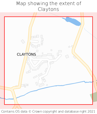 Map showing extent of Claytons as bounding box