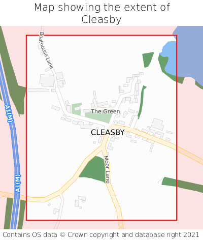 Map showing extent of Cleasby as bounding box