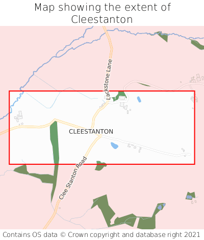 Map showing extent of Cleestanton as bounding box