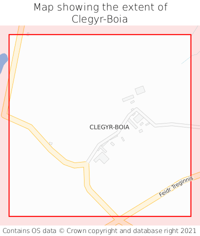 Map showing extent of Clegyr-Boia as bounding box