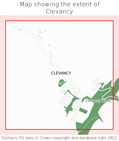 Map showing extent of Clevancy as bounding box