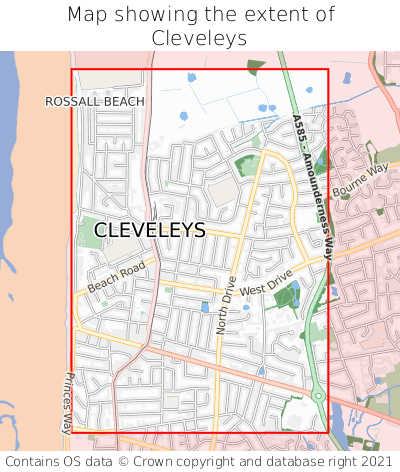 Map showing extent of Cleveleys as bounding box