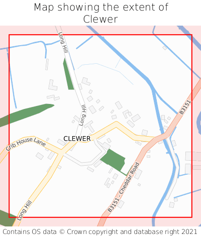 Map showing extent of Clewer as bounding box