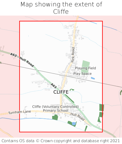 Map showing extent of Cliffe as bounding box