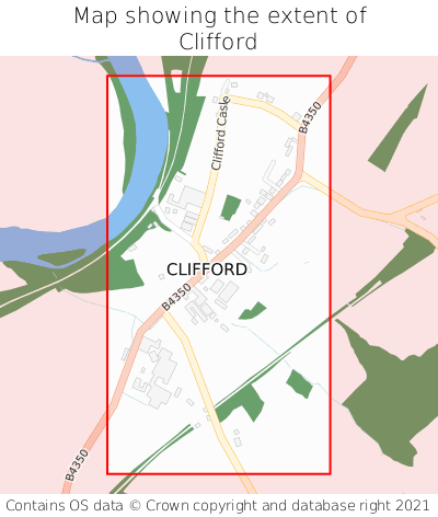 Map showing extent of Clifford as bounding box