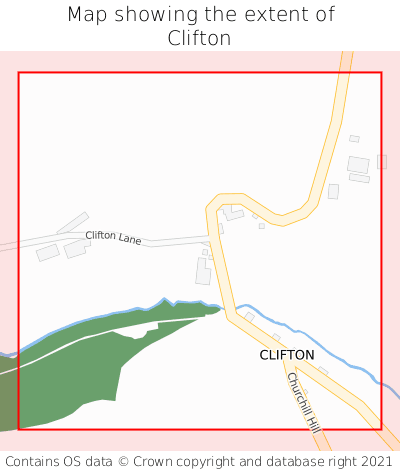 Map showing extent of Clifton as bounding box