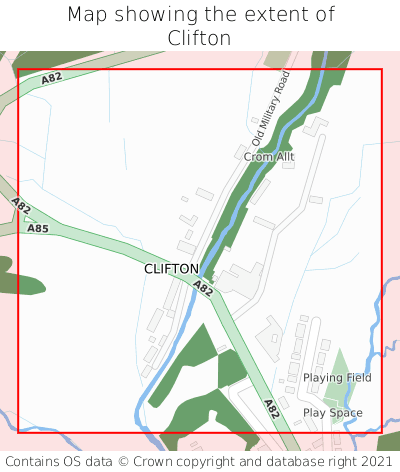 Map showing extent of Clifton as bounding box