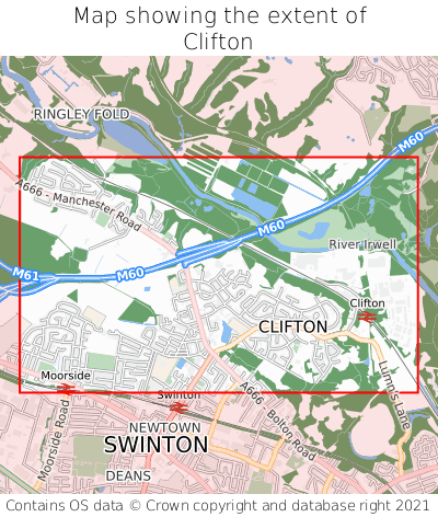 Map showing extent of Clifton as bounding box