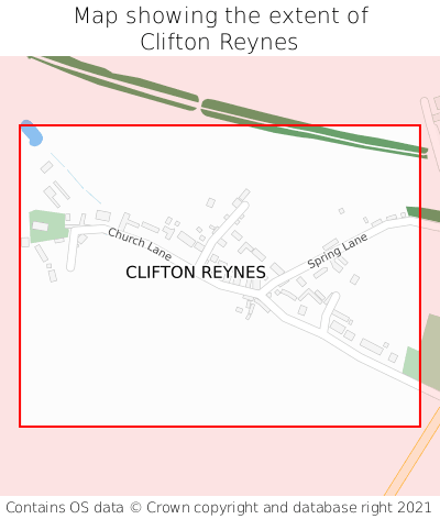 Map showing extent of Clifton Reynes as bounding box